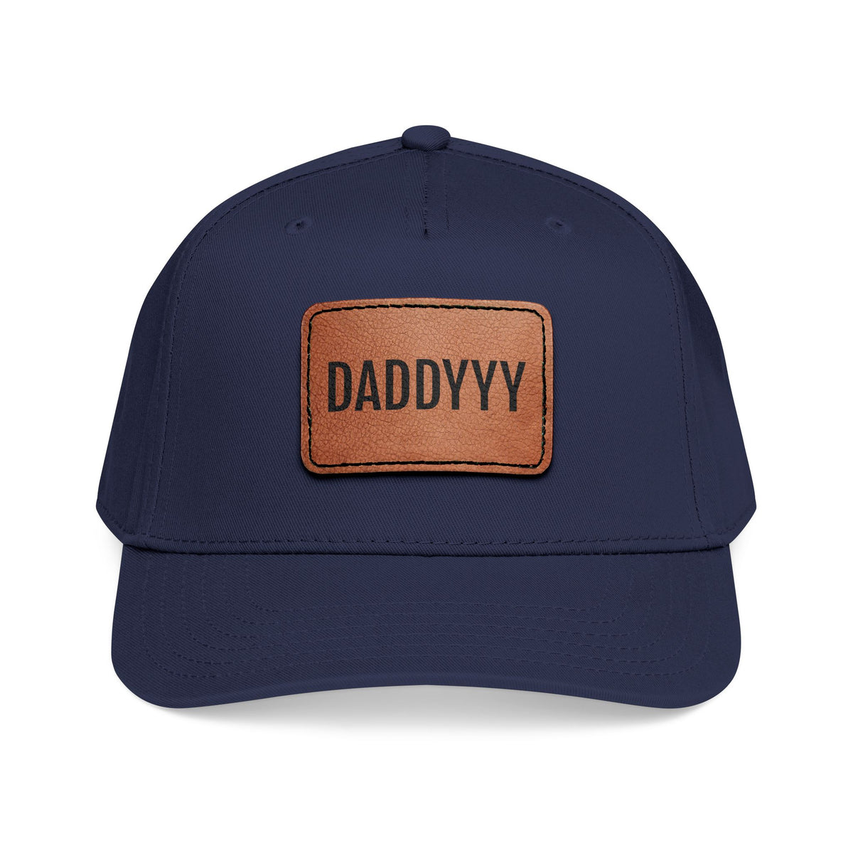 Daddy Leather Patch Baseball Cap — Personalized Dad Hat, Father's Day Gift