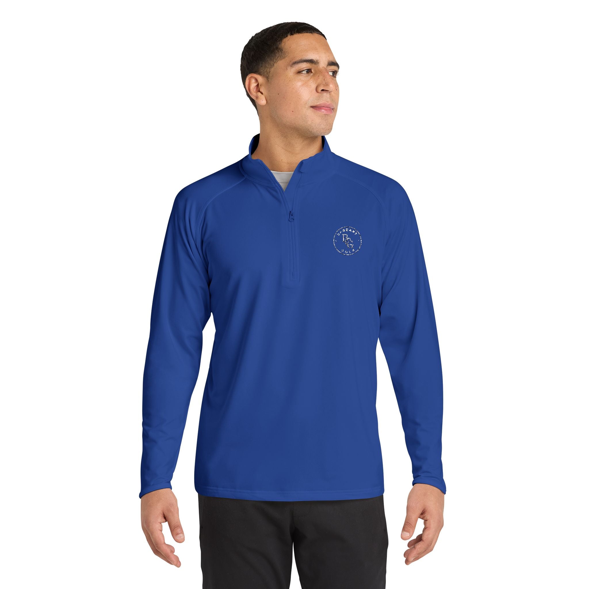 Embroidered Men's Quarter-Zip Pullover - Performance Sport-Wick Stretch