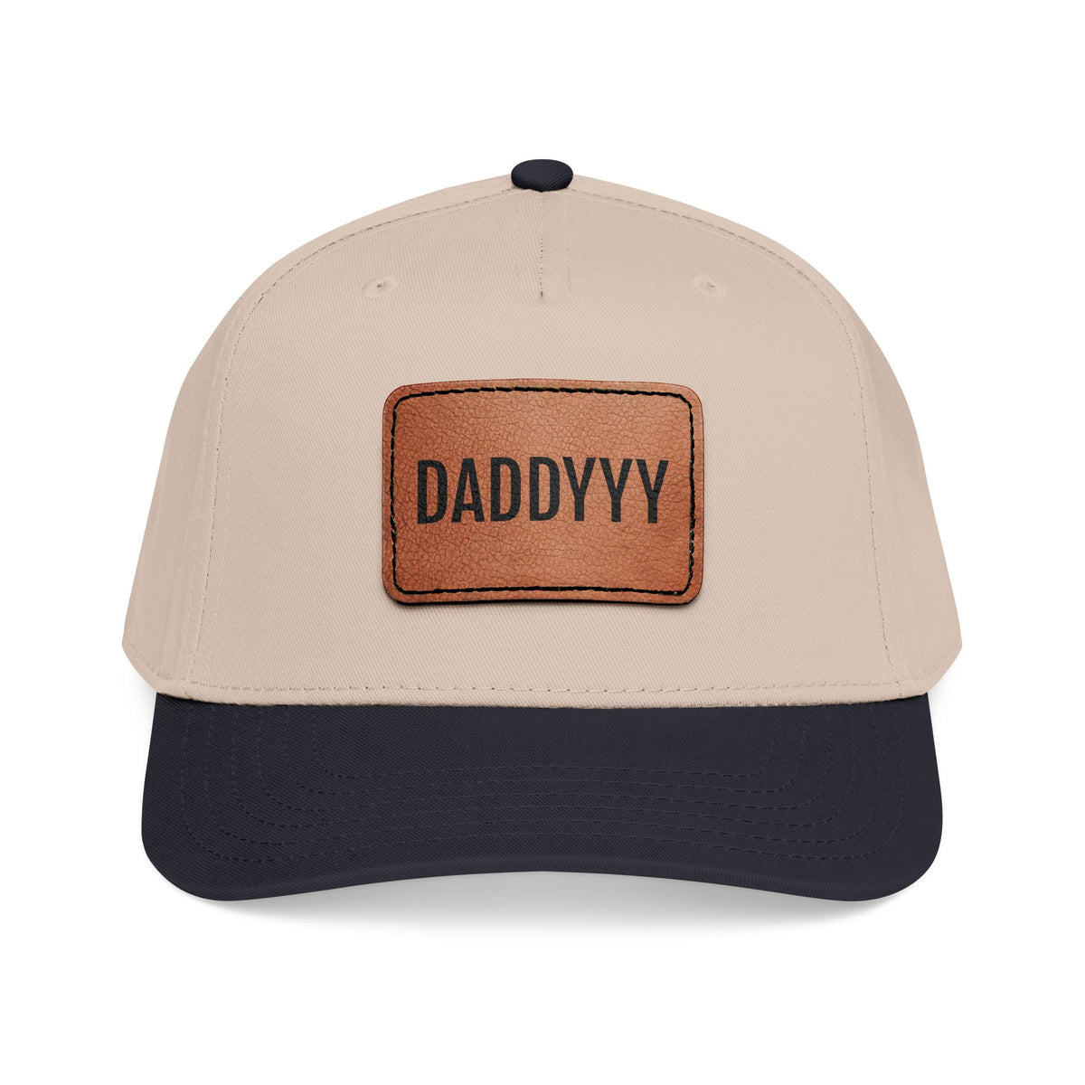 Daddy Leather Patch Baseball Cap — Personalized Dad Hat, Father's Day Gift