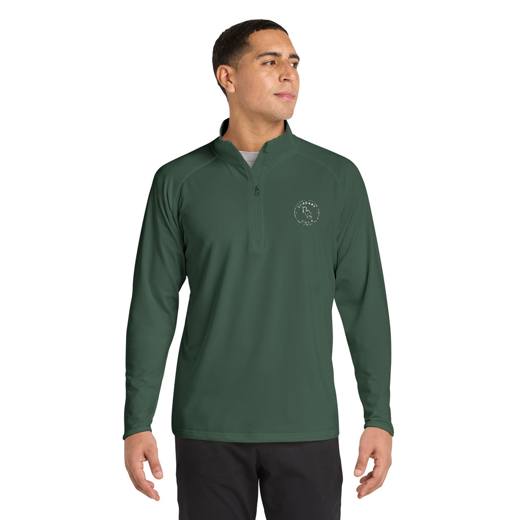 Embroidered Men's Quarter-Zip Pullover - Performance Sport-Wick Stretch