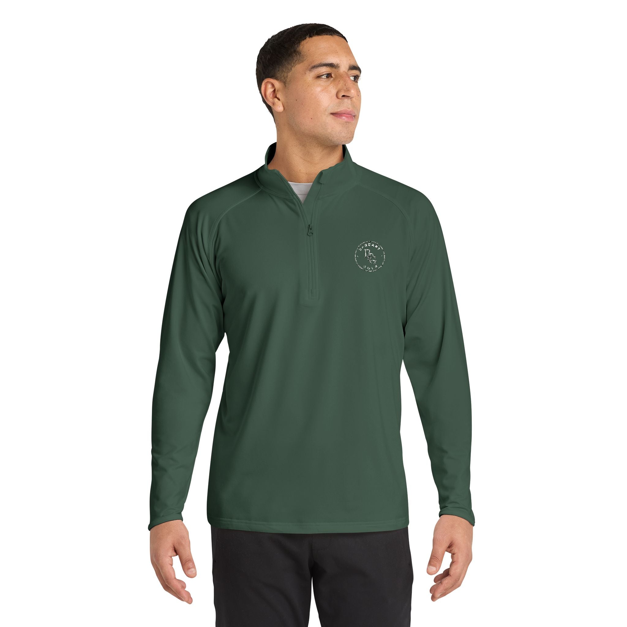 Embroidered Men's Quarter-Zip Pullover - Performance Sport-Wick Stretch