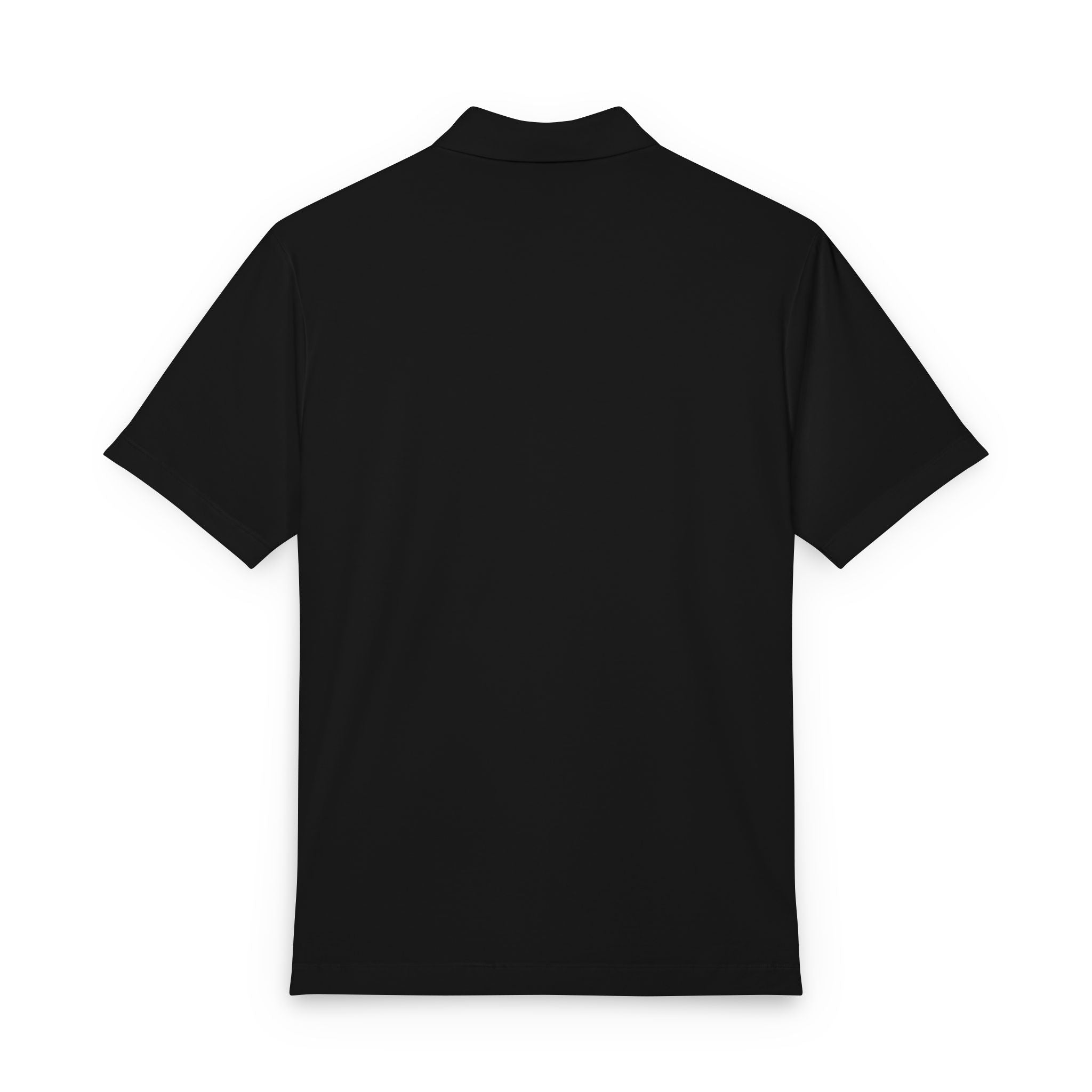 Men's Black Polo Shirt with Small Anchor Crest — Nautical Embroidered Golf Polo