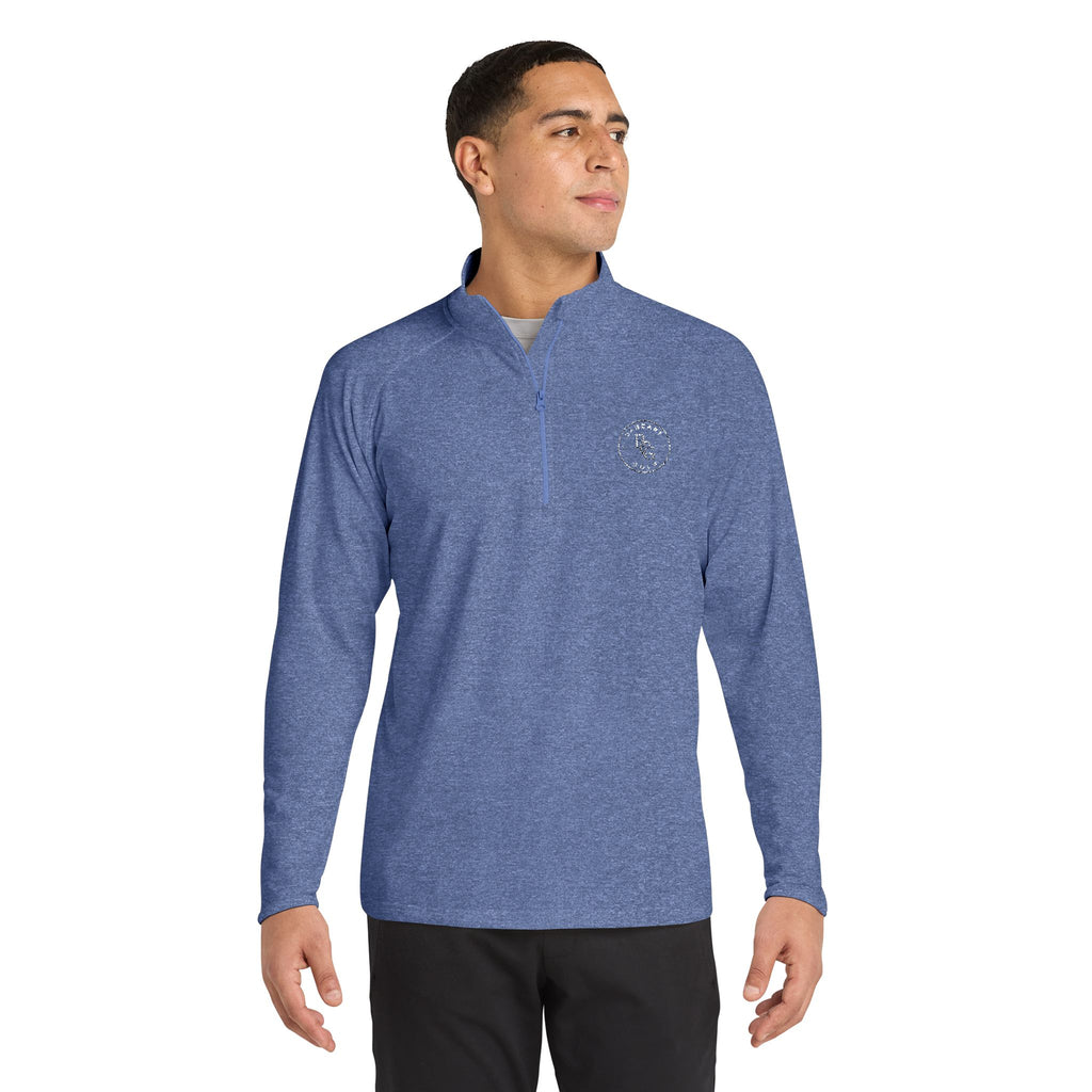 Embroidered Men's Quarter-Zip Pullover - Performance Sport-Wick Stretch