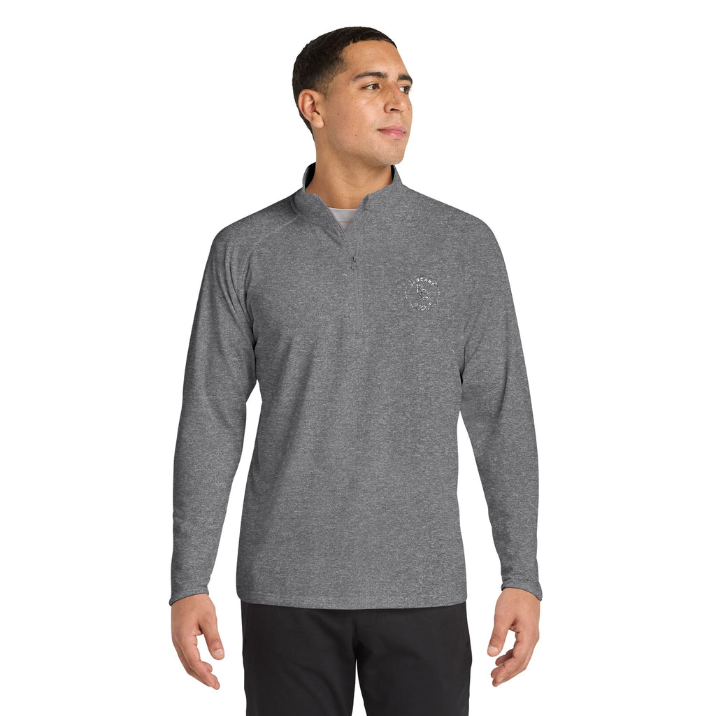 Embroidered Men's Quarter-Zip Pullover - Performance Sport-Wick Stretch