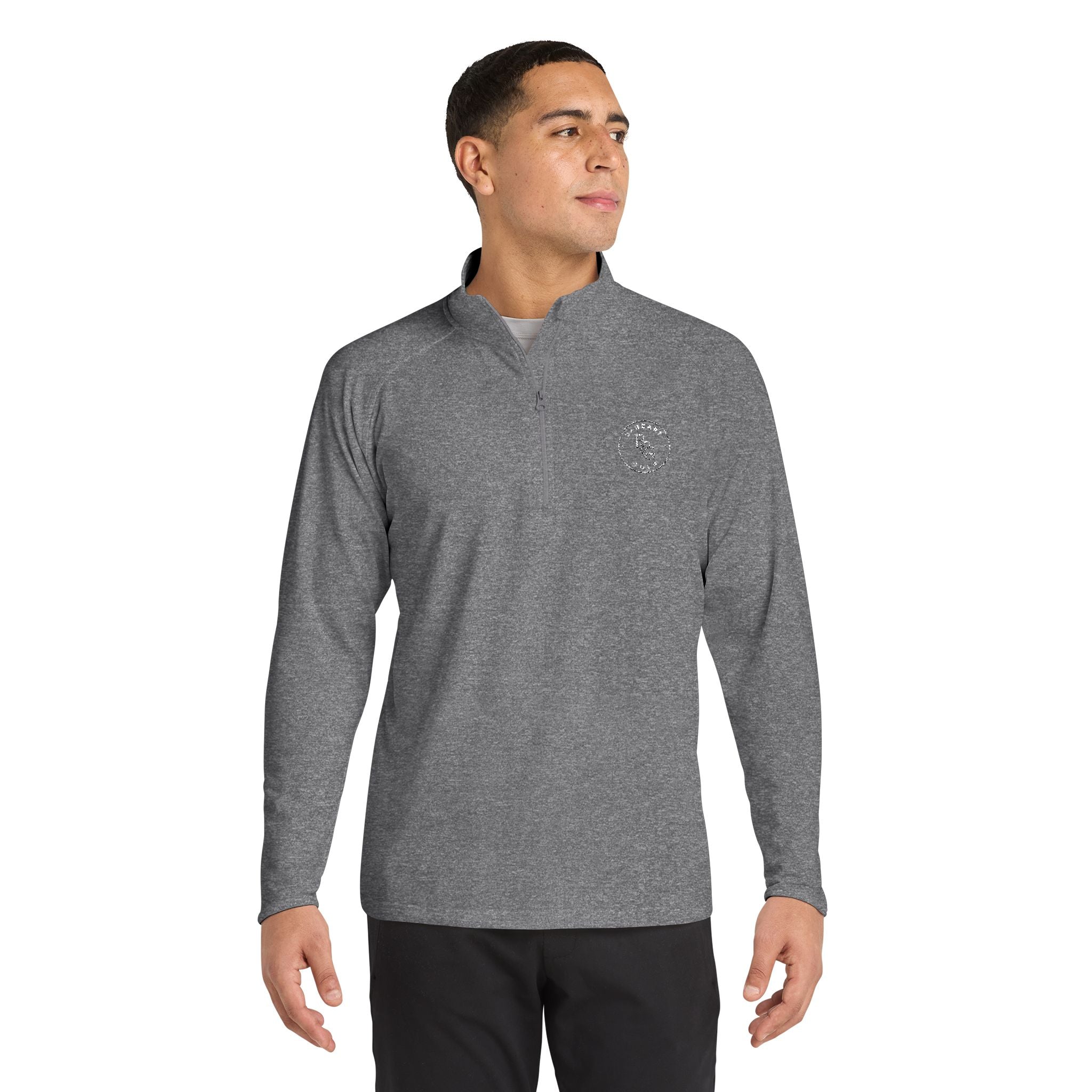 Embroidered Men's Quarter-Zip Pullover - Performance Sport-Wick Stretch