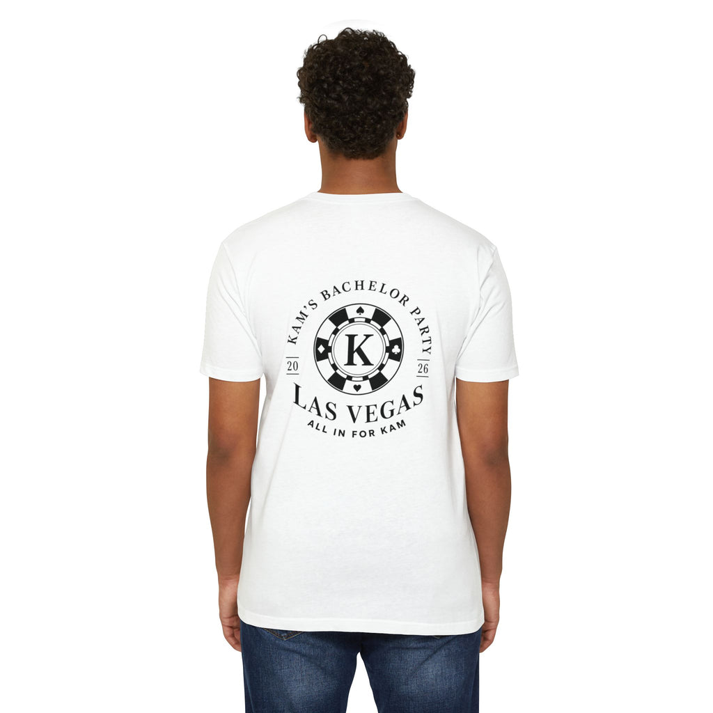 Las Vegas Bachelor Party T-Shirt — Custom 'K' Poker Chip Design 2