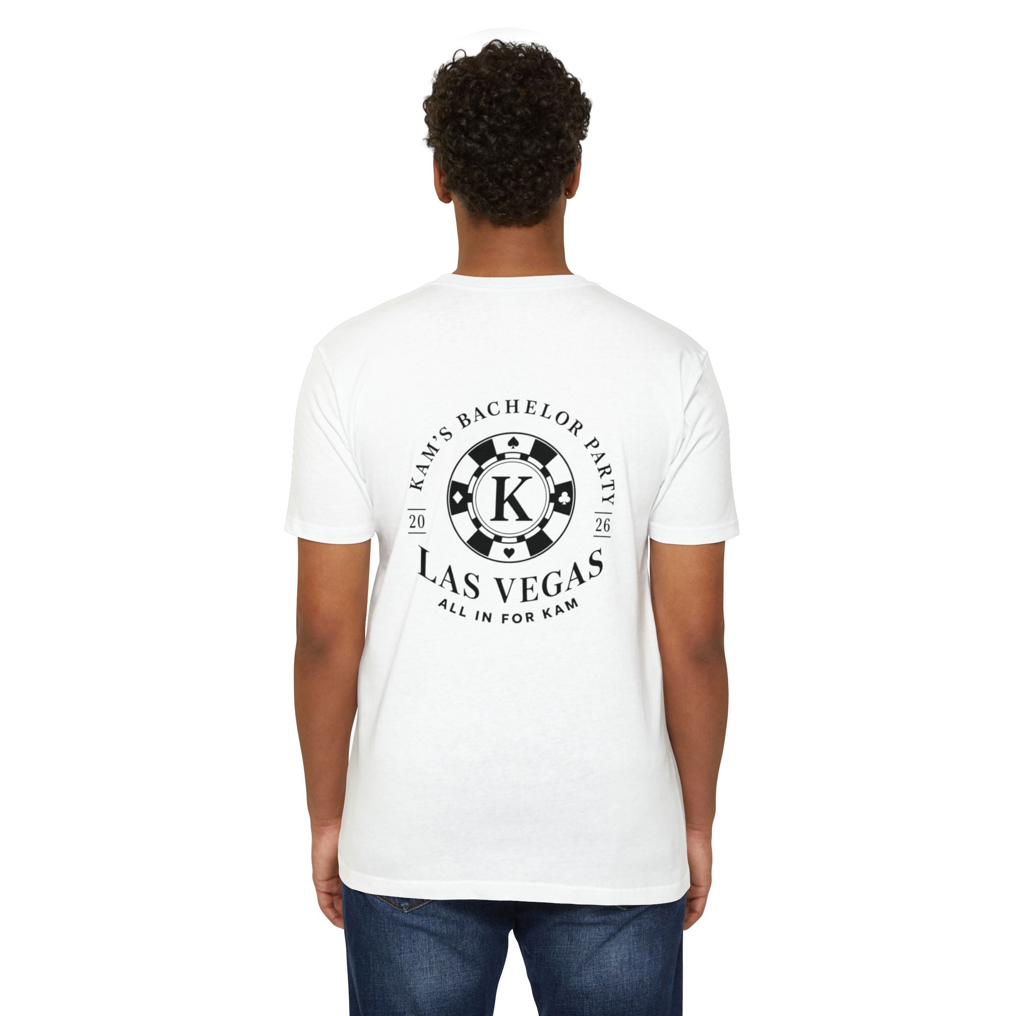 Las Vegas Bachelor Party T-Shirt — Custom 'K' Poker Chip Design 2