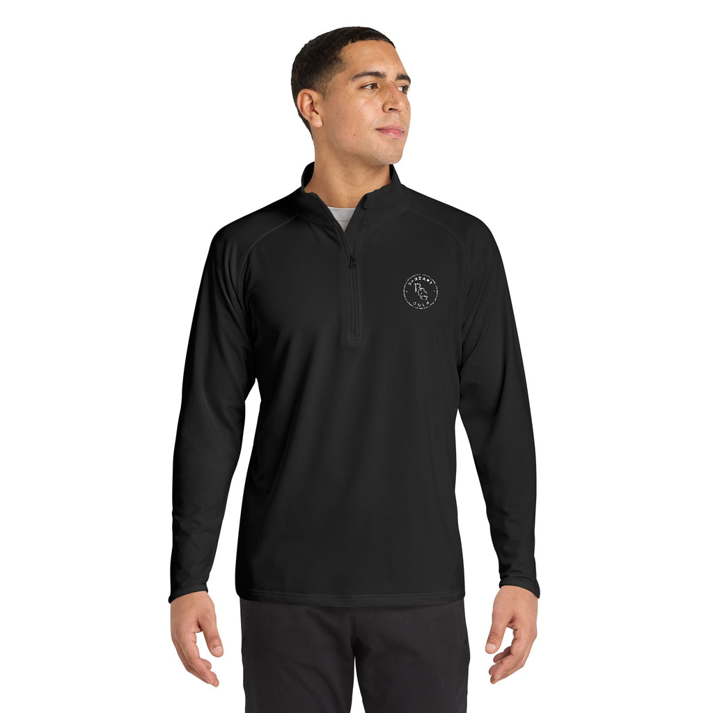 Embroidered Men's Quarter-Zip Pullover - Performance Sport-Wick Stretch