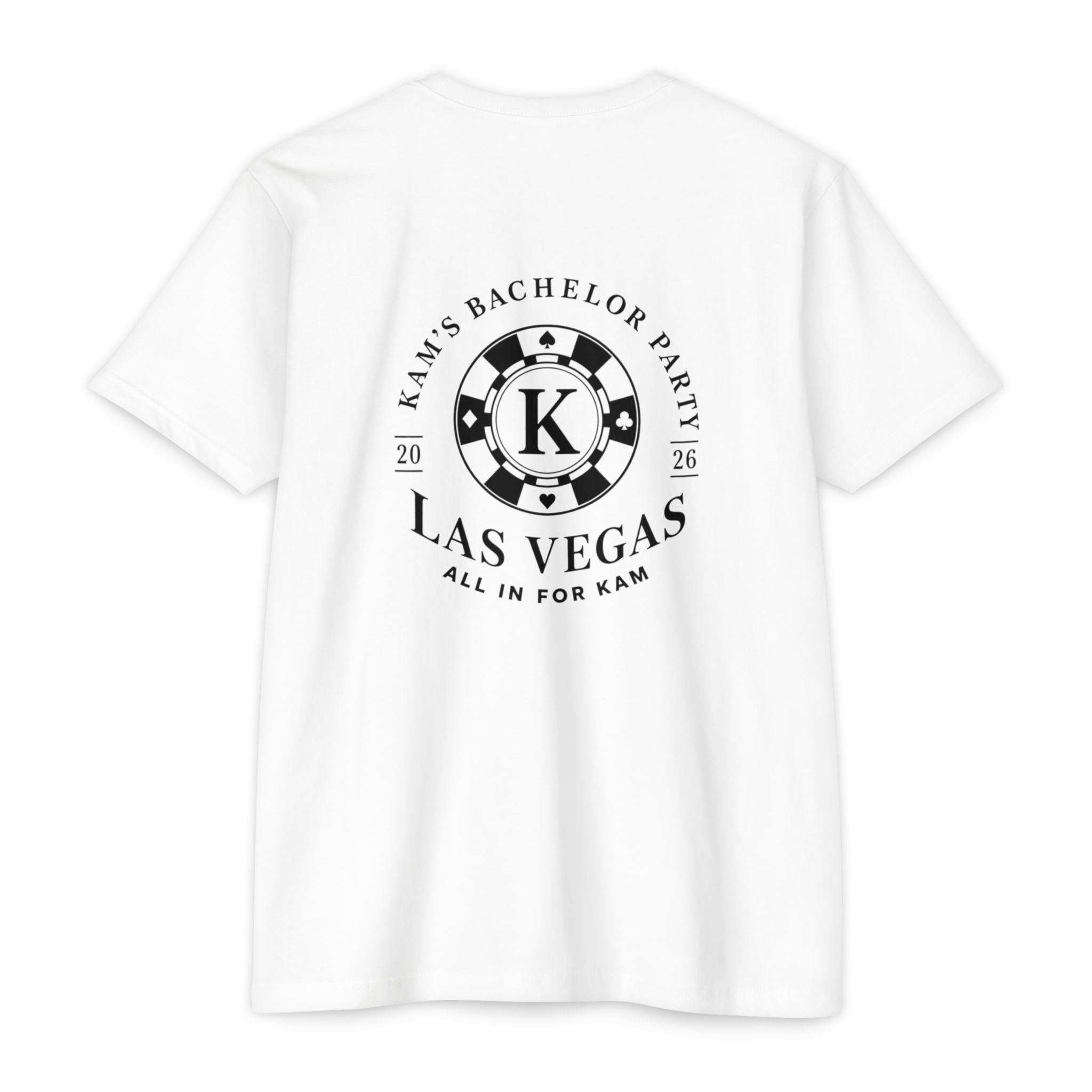Las Vegas Bachelor Party T-Shirt — Custom 'K' Poker Chip Design 2