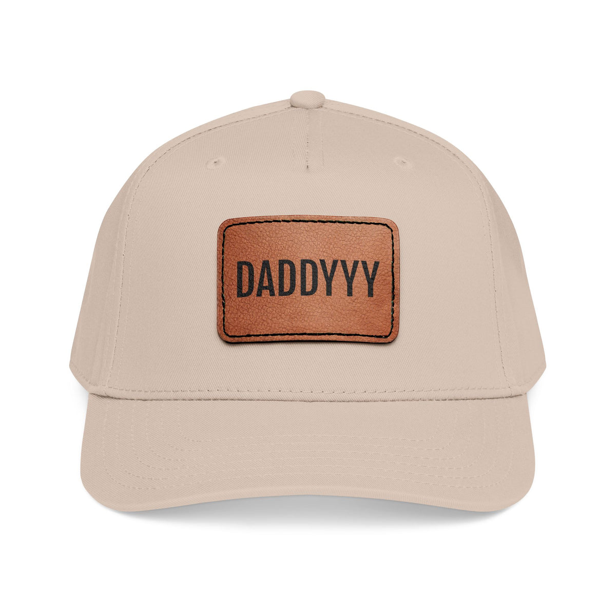 Daddy Leather Patch Baseball Cap — Personalized Dad Hat, Father's Day Gift
