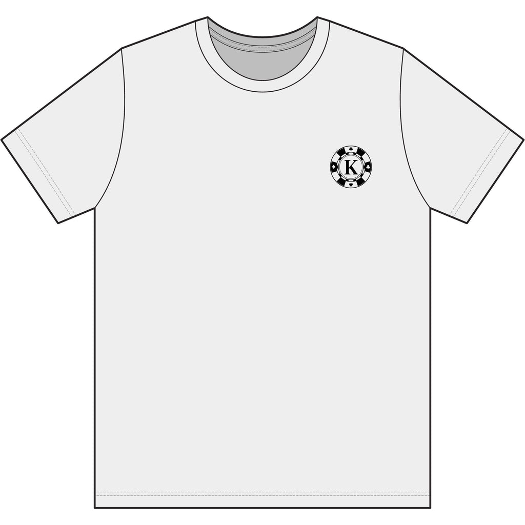 Las Vegas Bachelor Party T‑Shirt — Poker Chip K Design (All In for Kam)