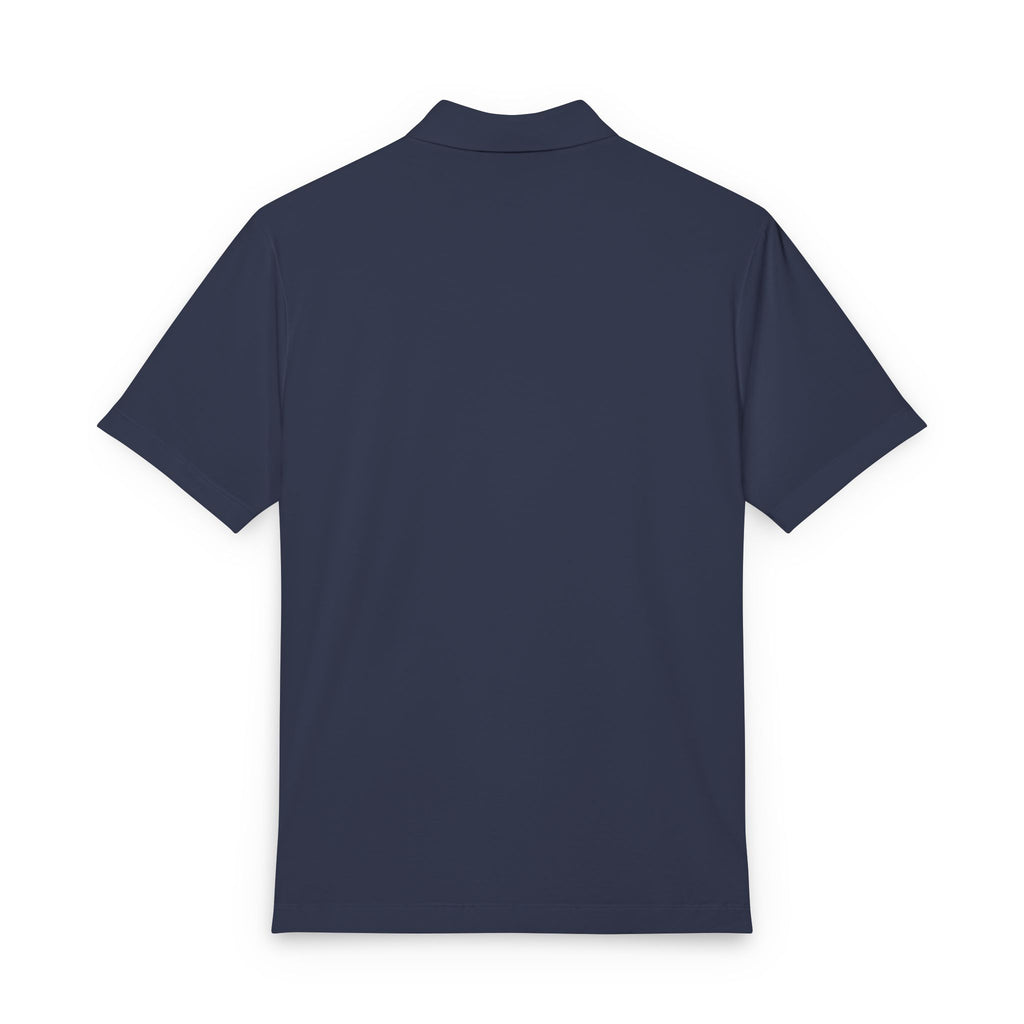 Men's Black Polo Shirt with Small Anchor Crest — Nautical Embroidered Golf Polo