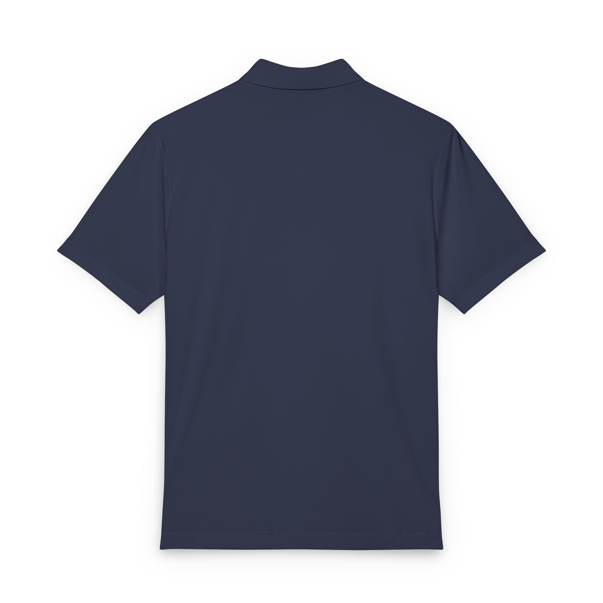 Men's Black Polo Shirt with Small Anchor Crest — Nautical Embroidered Golf Polo