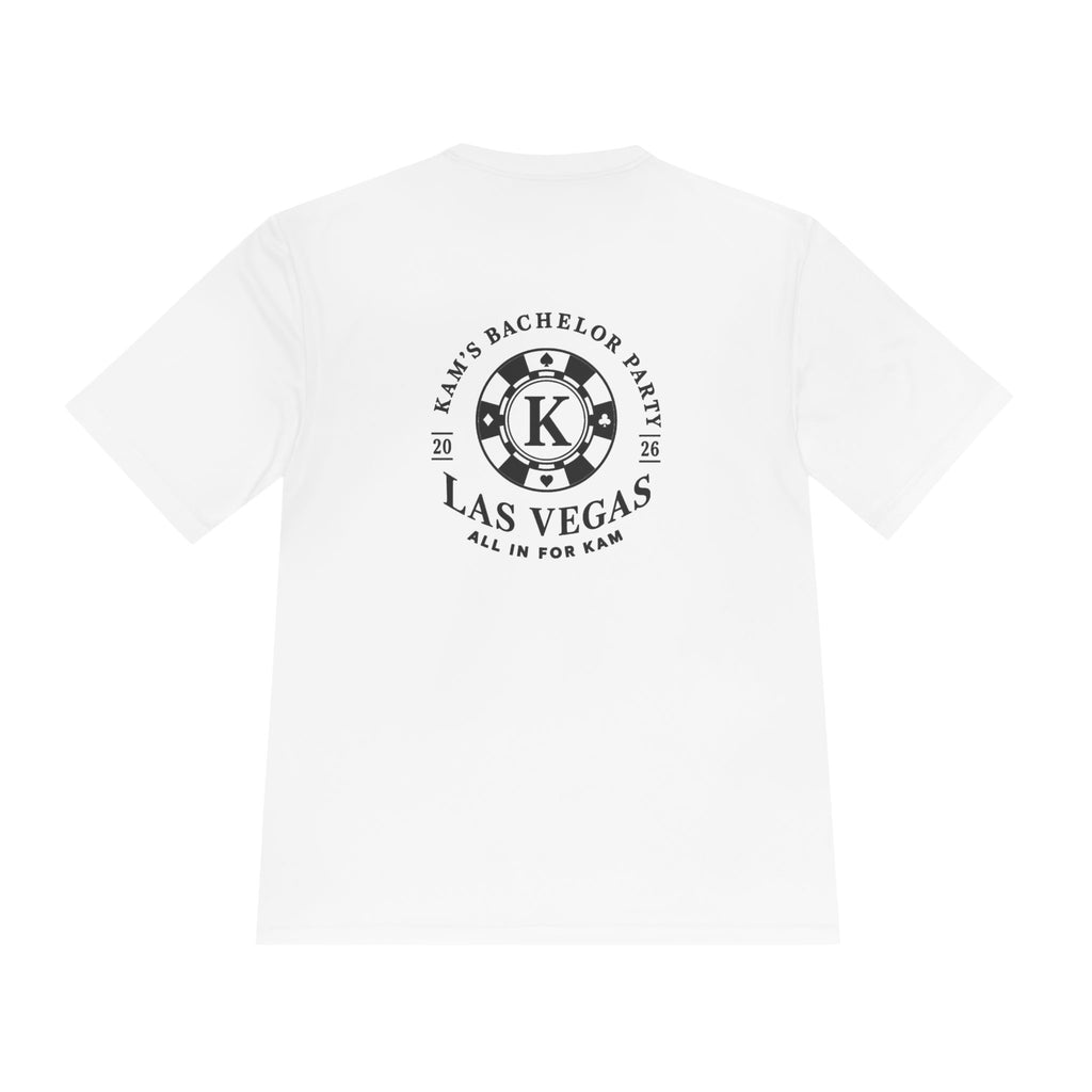Las Vegas Bachelor Party Tee — Custom 'K' Poker Chip Design
