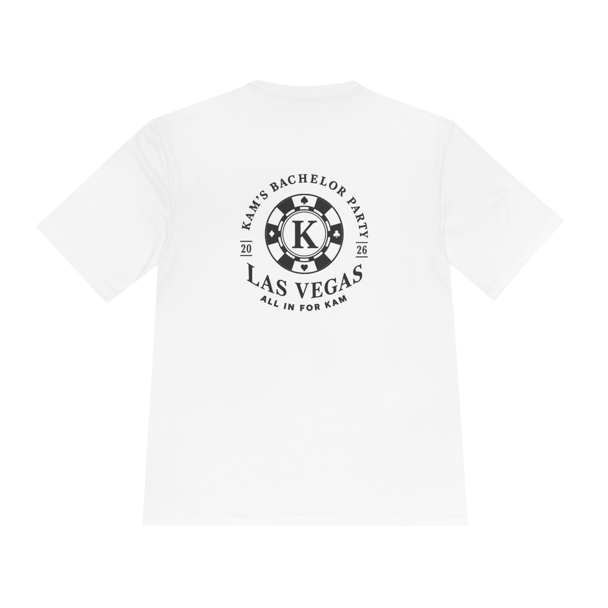 Las Vegas Bachelor Party Tee — Custom 'K' Poker Chip Design