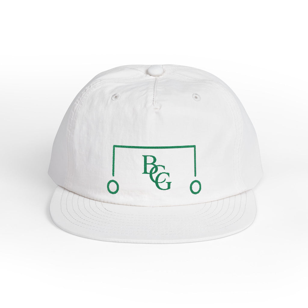 BCG Surf Cap – White Snapback Hat with Distressed Logo