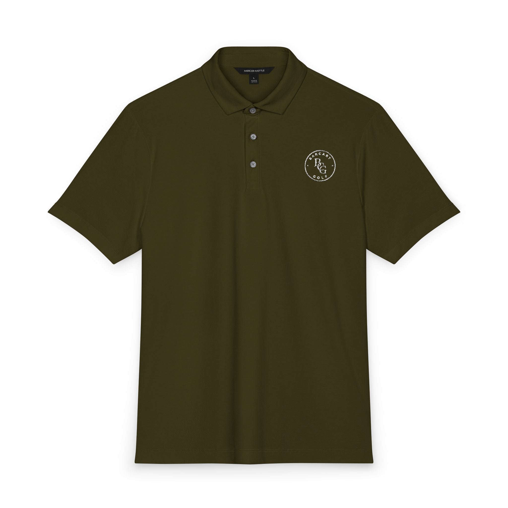 Men's Black Polo Shirt with Small Anchor Crest — Nautical Embroidered Golf Polo